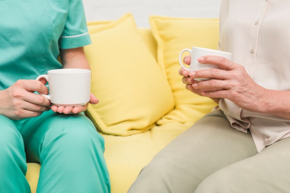 Care staff with patients